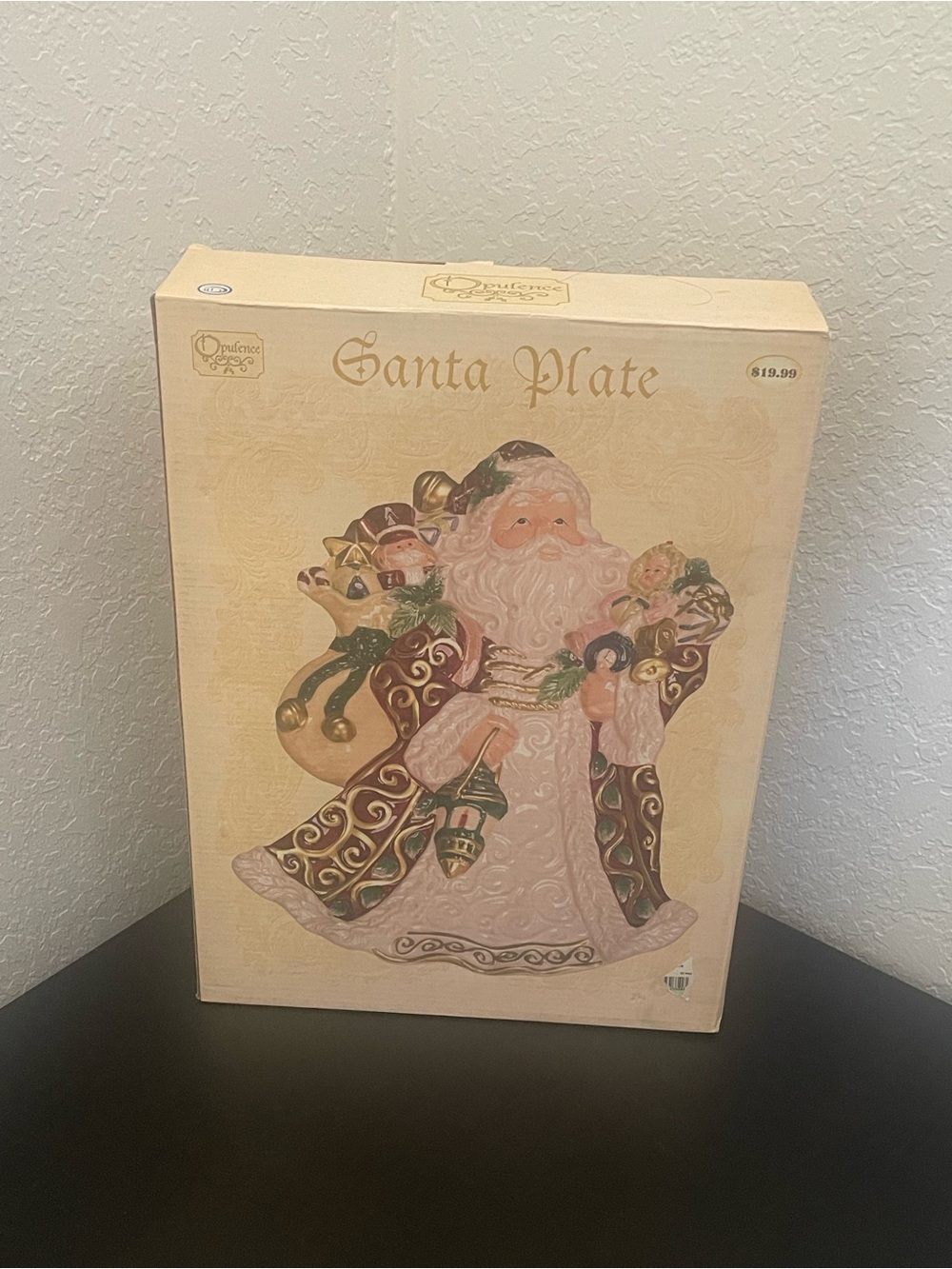Fitz and Floyd Santa Plate in Pink, Gold, Green, Brown